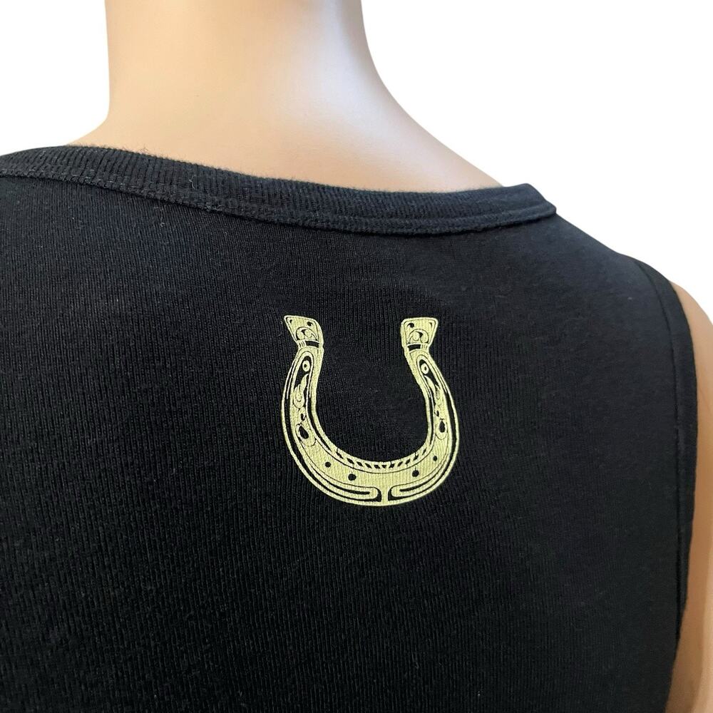 Homegirl Society Western Cropped Tank Top Medium Black Rodeo Festival Casual - Picture 6 of 9
